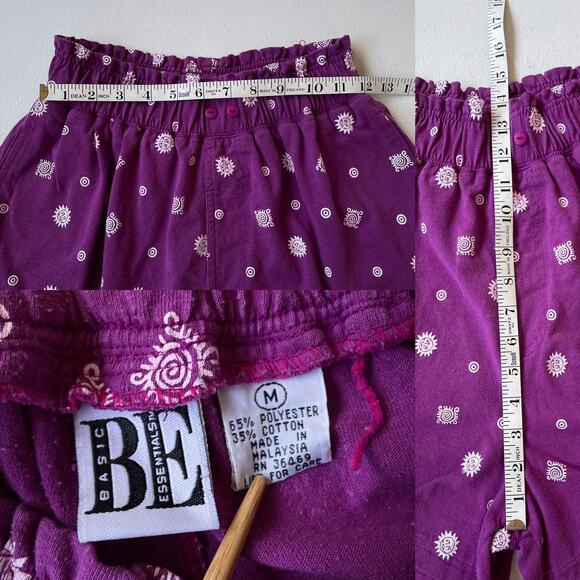 Vtg 90's Purple Celestial Sun High Rise Easy Shorts Size M Fairy Grunge - Picture 9 of 9